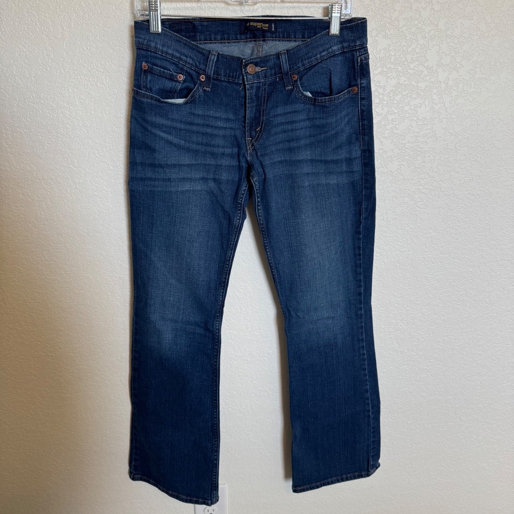 Y2K Low Rise Bootcut Levi's Too Superlow 524 Jeans Size 7 Blue